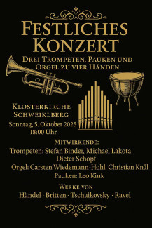 3 Trompeten, 2 Orgel, 1 Schlagwerk